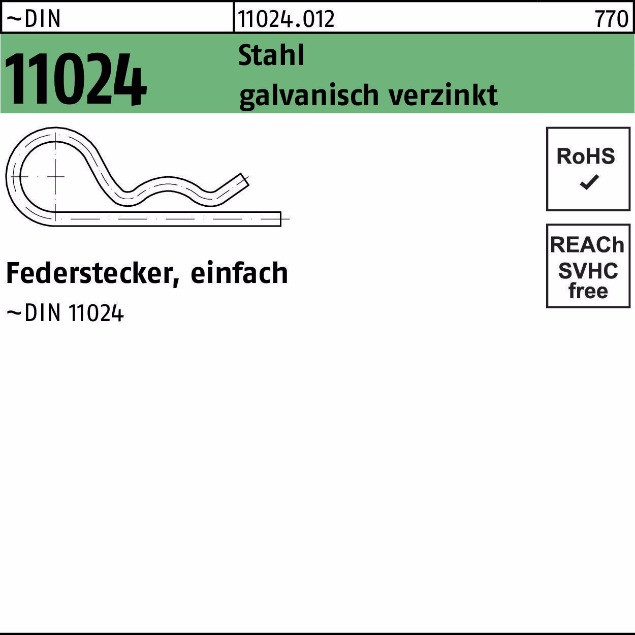 Federstecker DIN 11024 DrahtD. einfach