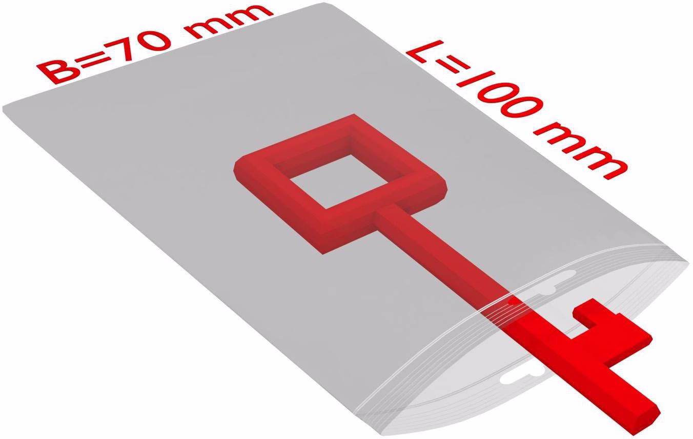 Druckverschlussbeutel m.Eurolochung Maße 70x100mm S.50µ PE transparent