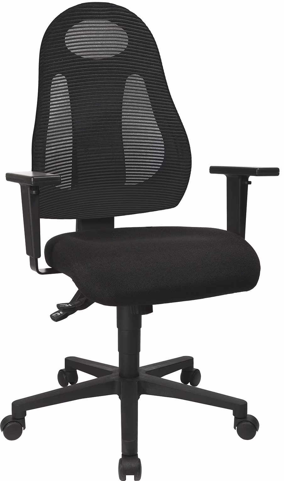 Bürodrehstuhl m.Synchrontechnik schwarz/schwarz 420-530mm o.Armlehnen