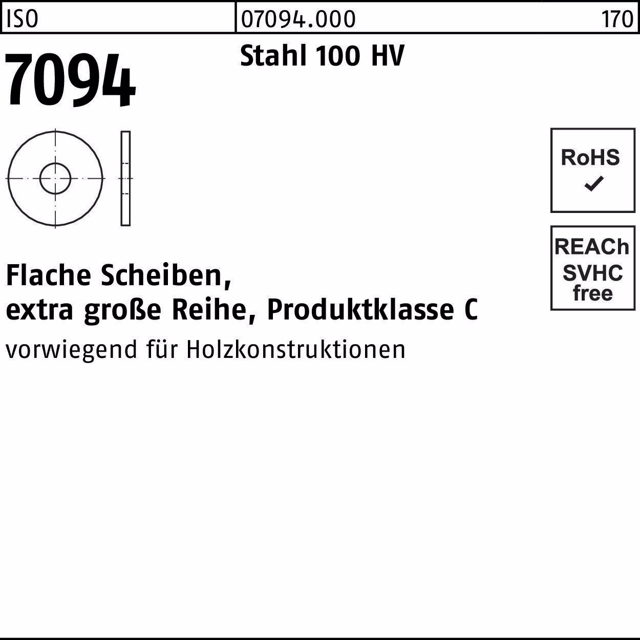Unterlegscheibe ISO 7094 100 HV