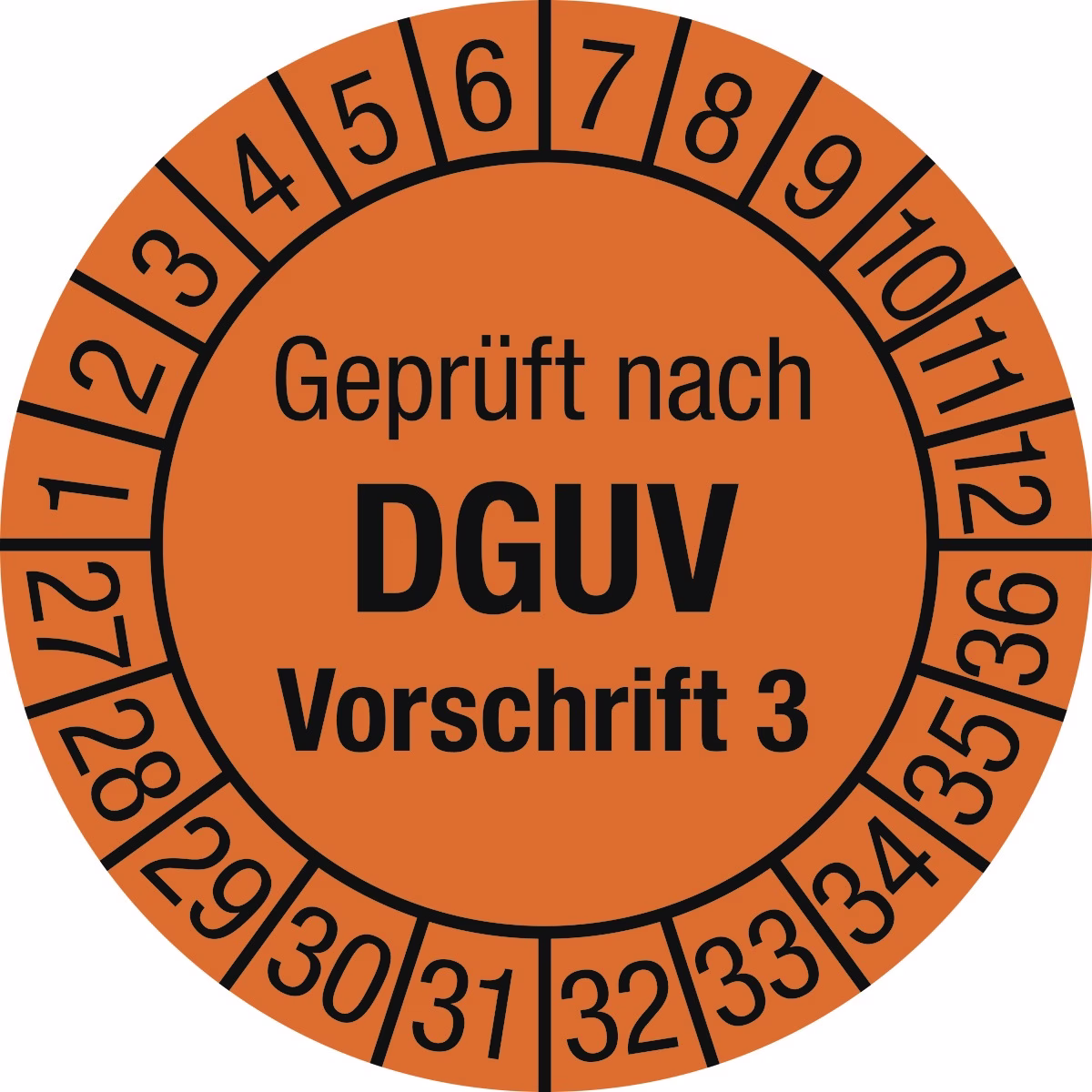 Mehrjahresprüfplakette D.30mm J.2027-2036 Folie Btl.a 100 St.