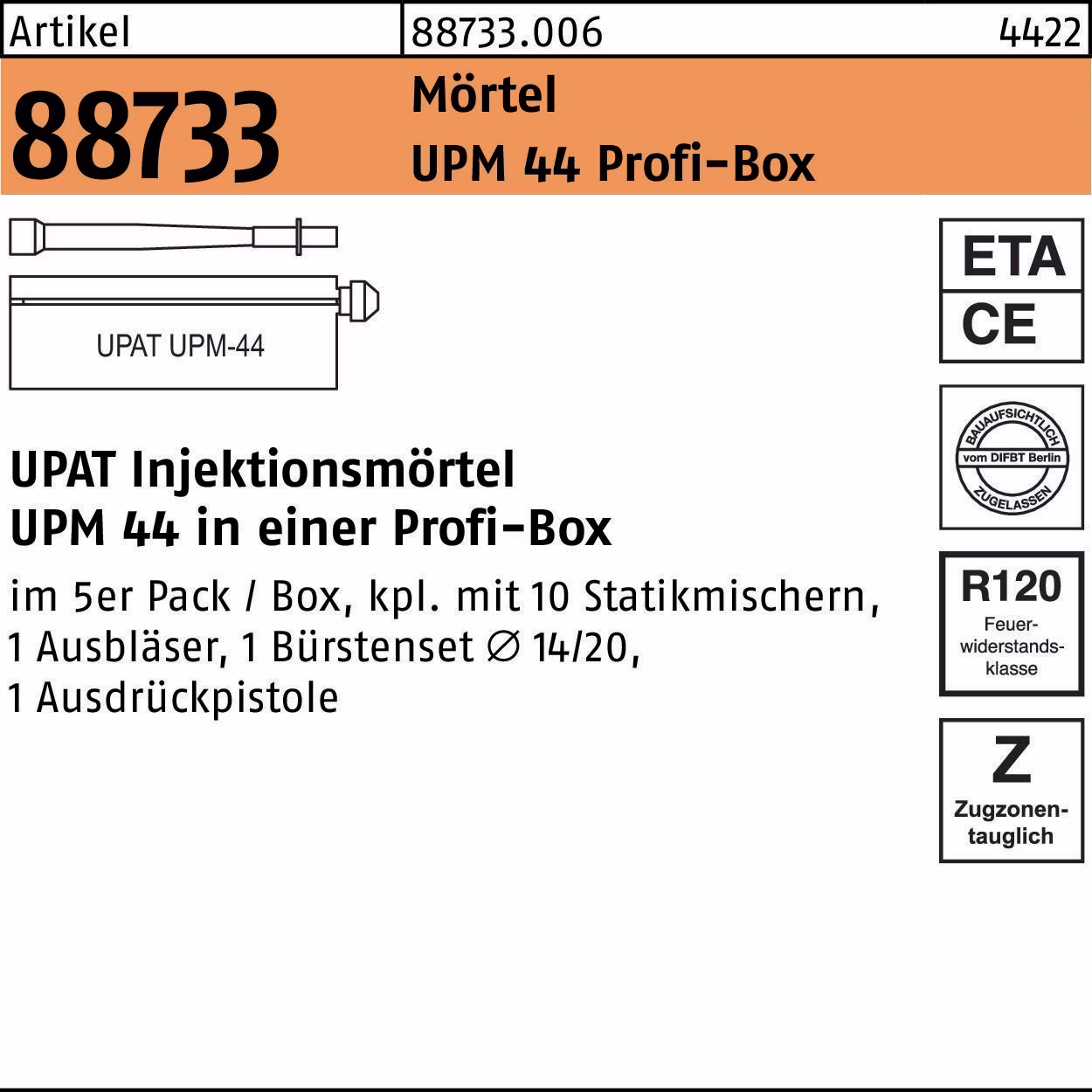 Injektionsmörtel R 88733 UPM Kunstharz