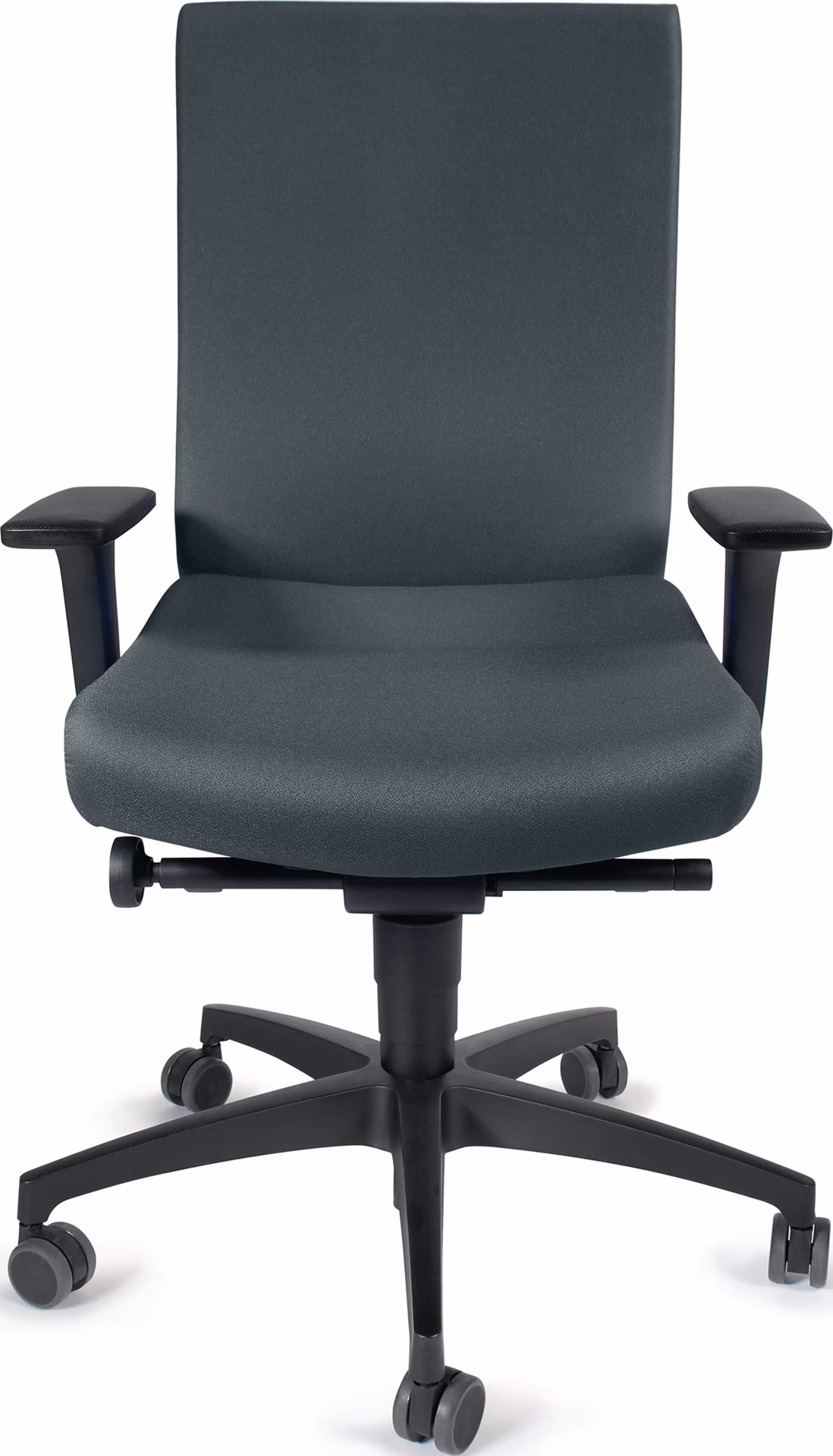 Bürodrehstuhl m.Synchr.-Techn.grau 400-520mm m.Lehnen Trgf.110kg