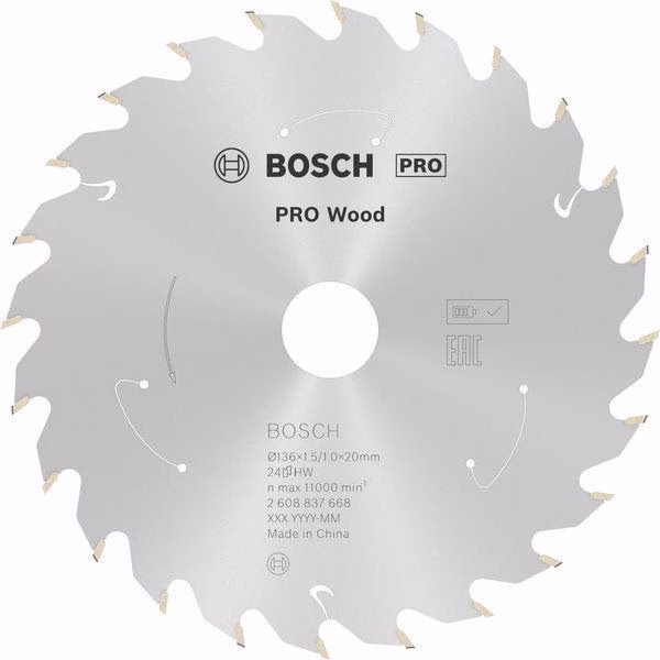 Kreissägeblatt AD 136mm Z.24 WZ Bohr.20mm Schnitt-B.1,5mm HM