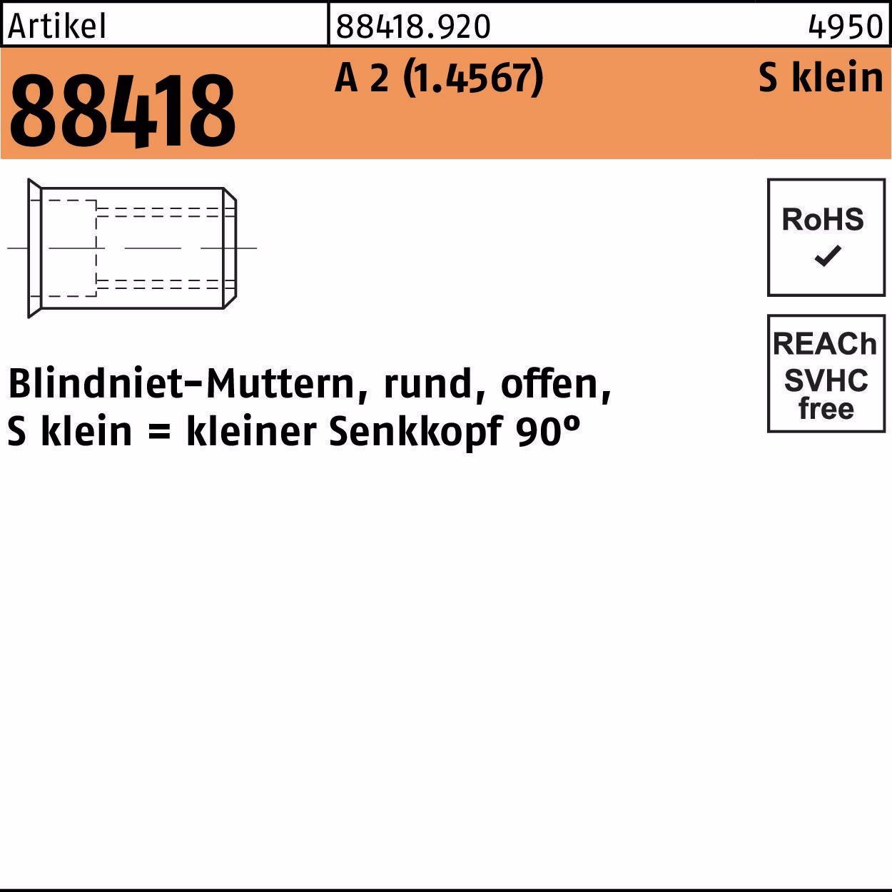 Blindnietmutter R 88418 SEKO