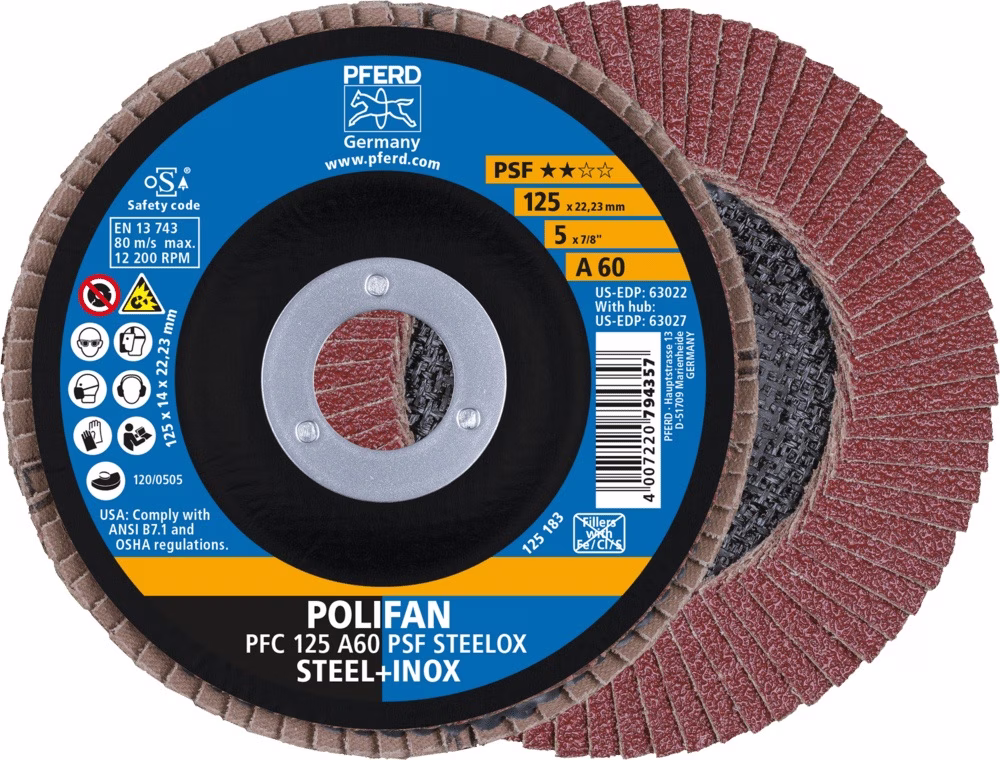 Fächerscheibe POLIFAN A PSF STEELOX D.125mm PFERD
