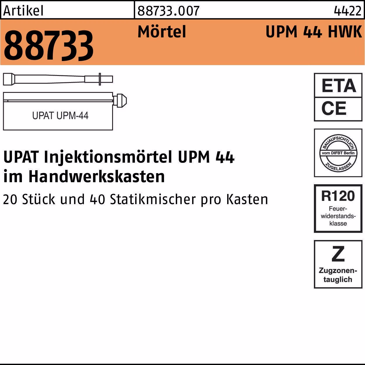 Injektionsmörtel R 88733 UPM 44 im Hwk Kunstharz 1 Stück