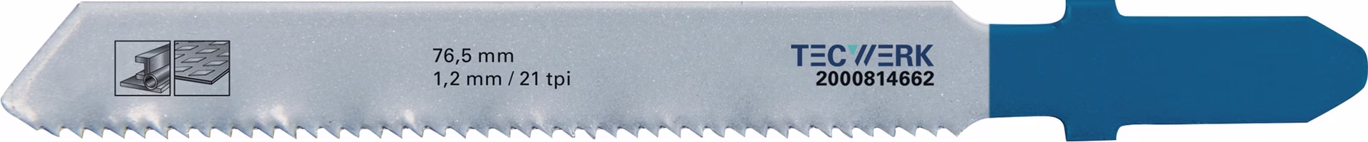 Stichsägeblatt Gesamt-L.76,5mm Zahnt.1,2mm HSS 5 St./Karte