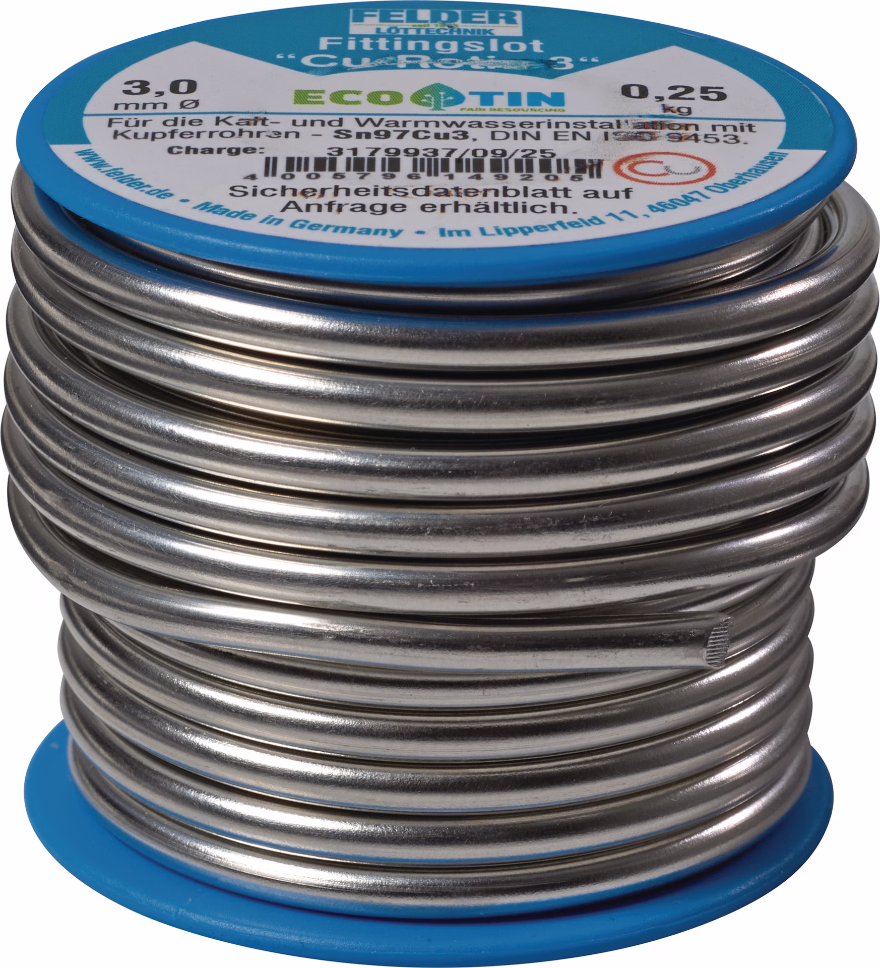 Fittingslot Cu-Rotin®3 3mm 250g Sn97Cu3