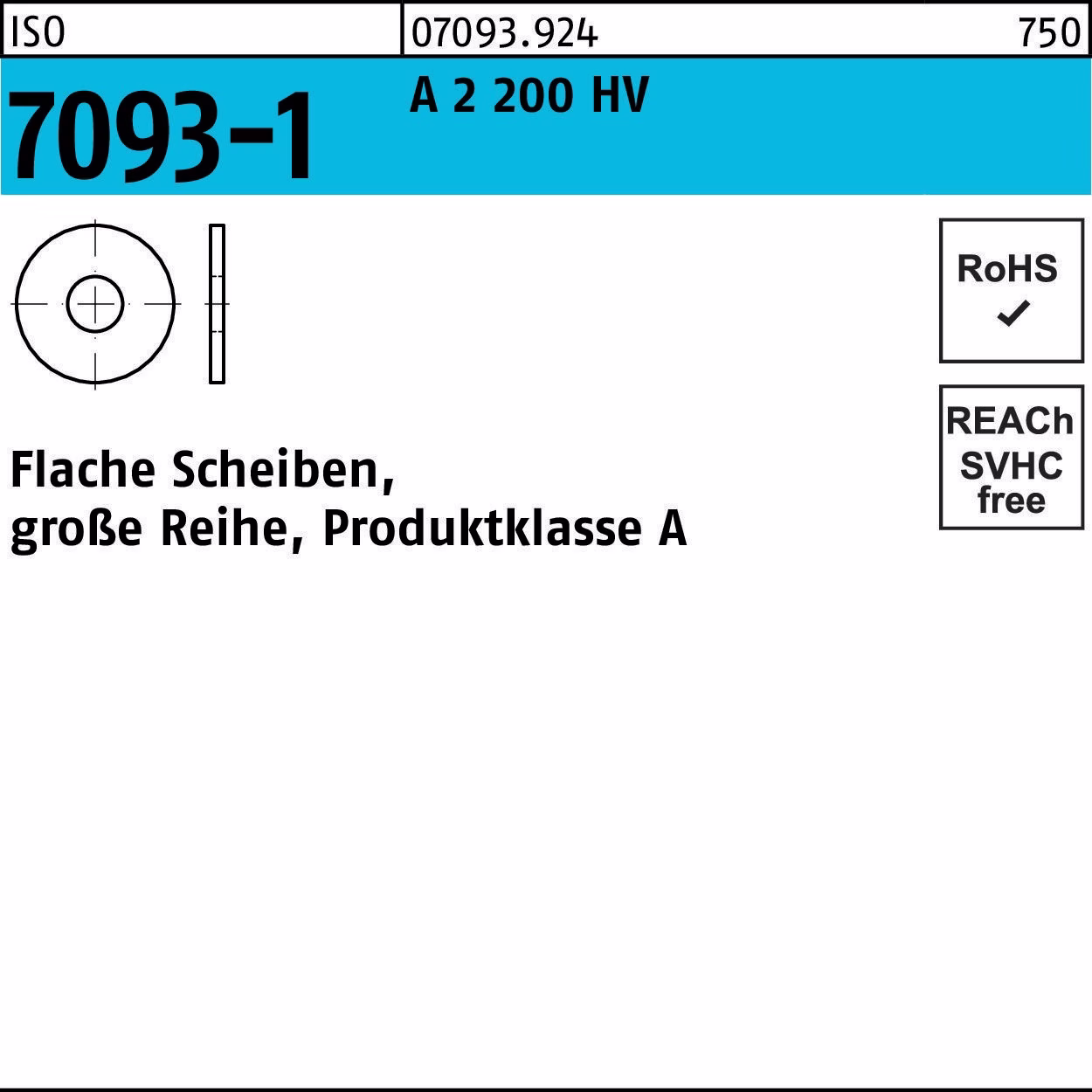 Unterlegscheibe ISO 7093-1 200 HV