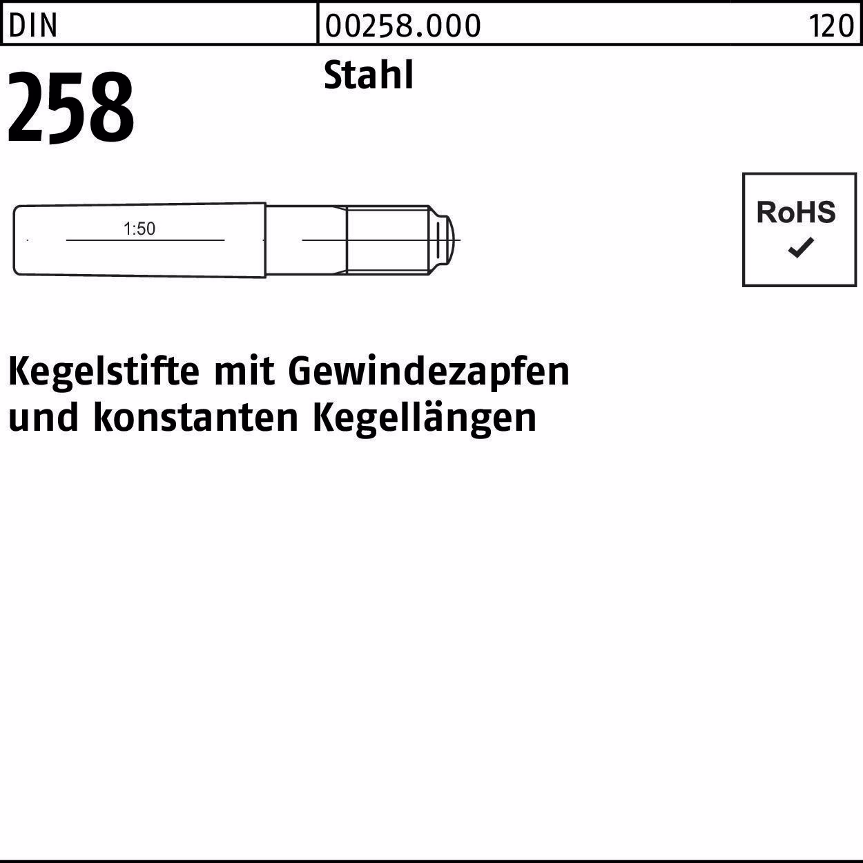 Kegelstift DIN 258 Stahl
