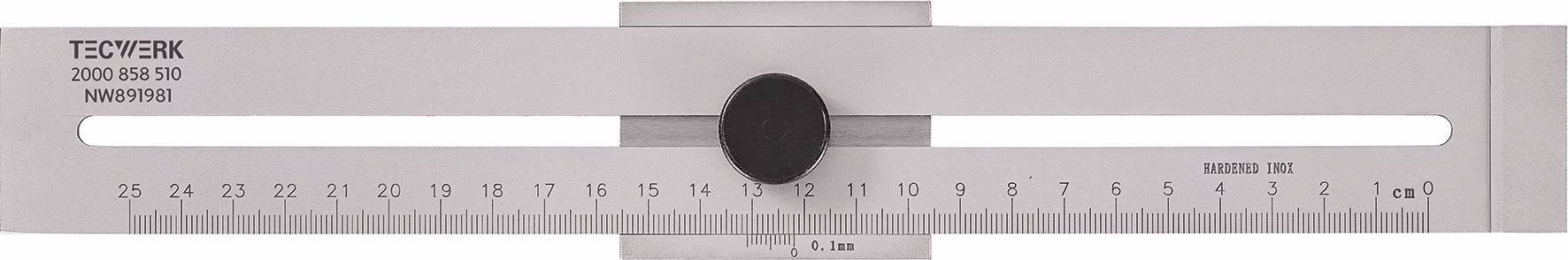 Streichmaß m.flachem Schieber INOX