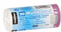 Müllbeutel 12057 44x36cm 5l weiß 20 St./Pack.