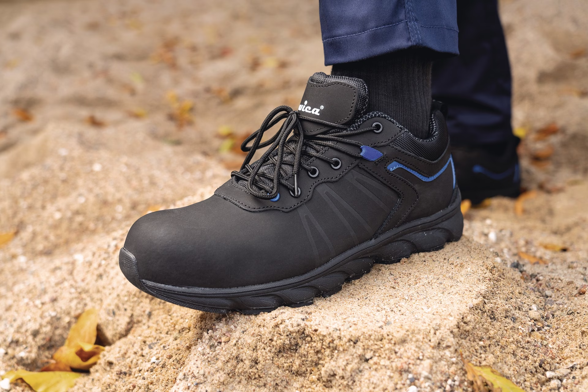 Sicherheitsschuh VEZZO Gr.46W.10,5 schwarz/blau S3 SRC EN20345 Action-Nubuk