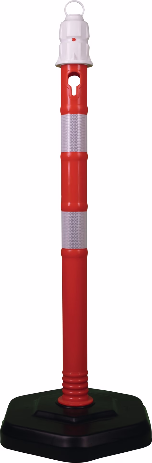 Sperrpfosten PPC rot/weiß D.63mm z.Aufstellen m.Öse