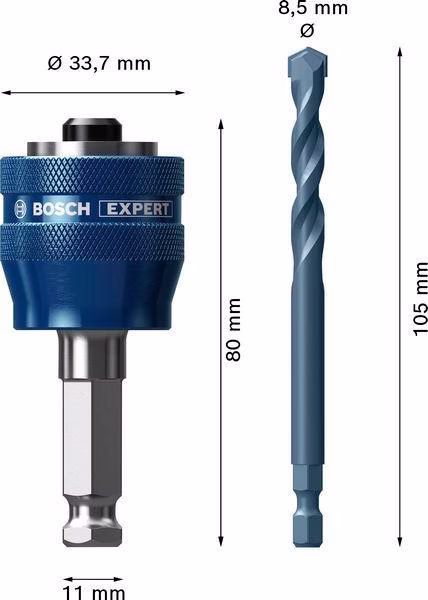 Adapter EXPERT Power Change Plus Hex 11 TCT-Bohrer f.Lochsägen