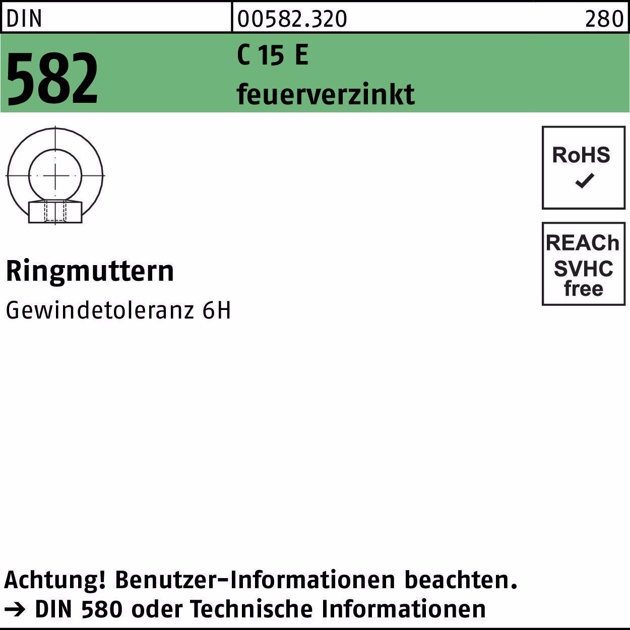 Ringmutter DIN C 15 E