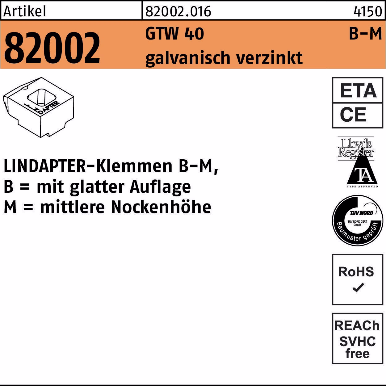 Klemmen R 82002 GTW 40 1 Stück LINDAPTER