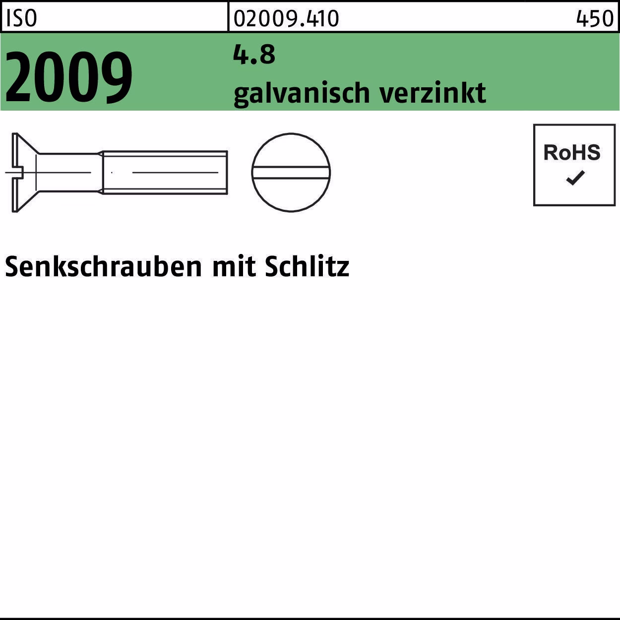 Senkschraube ISO 2009