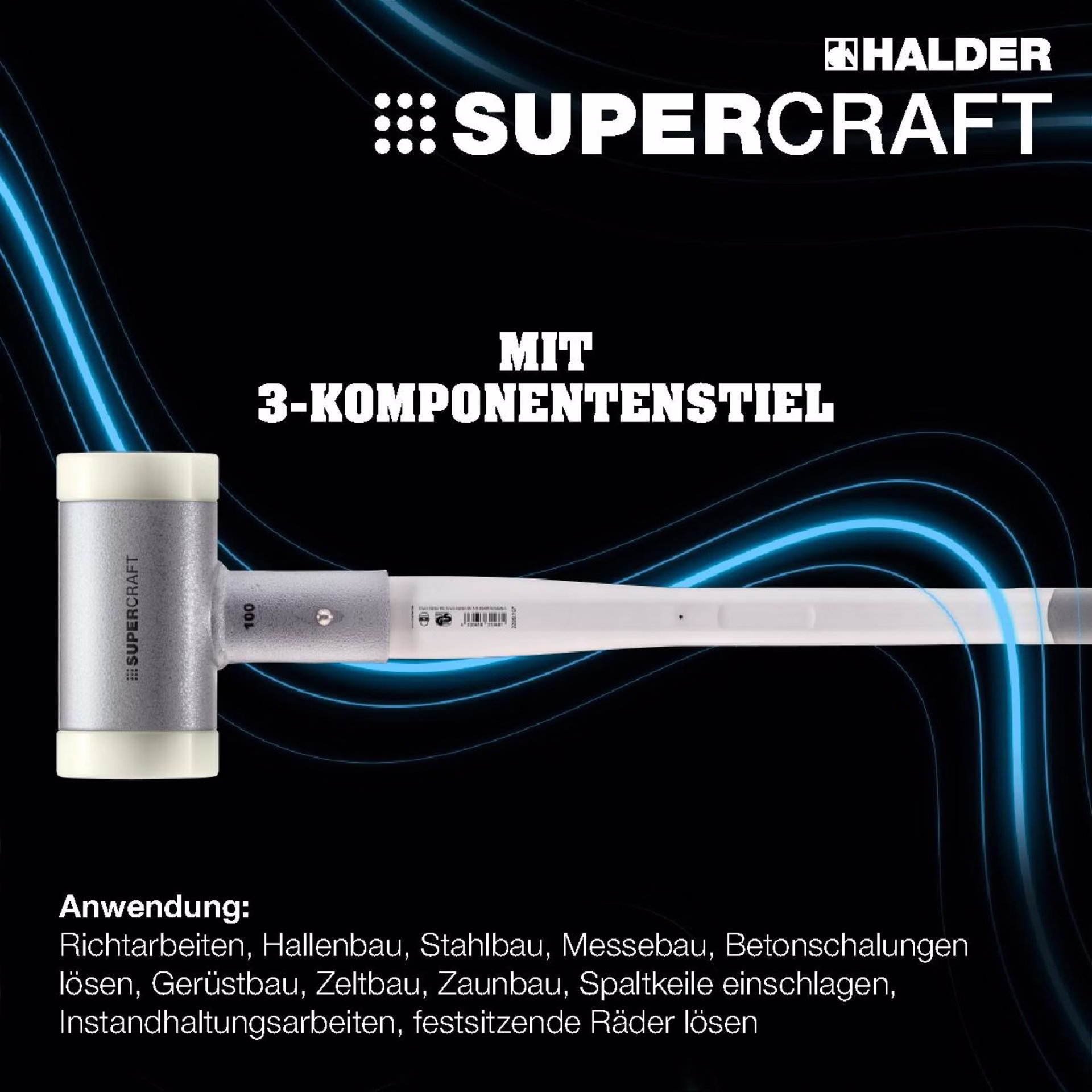 Schonhammer SUPERCRAFT L.295mm Kopf-D.30mm STA hart splitterfrei Nyl.weiß