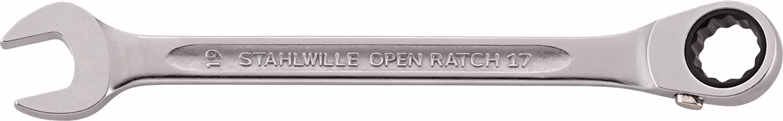Maulringratschenschlüssel OPEN-RATCH 17 umschaltbar, Ringseite 15 ° STAHLWILLE