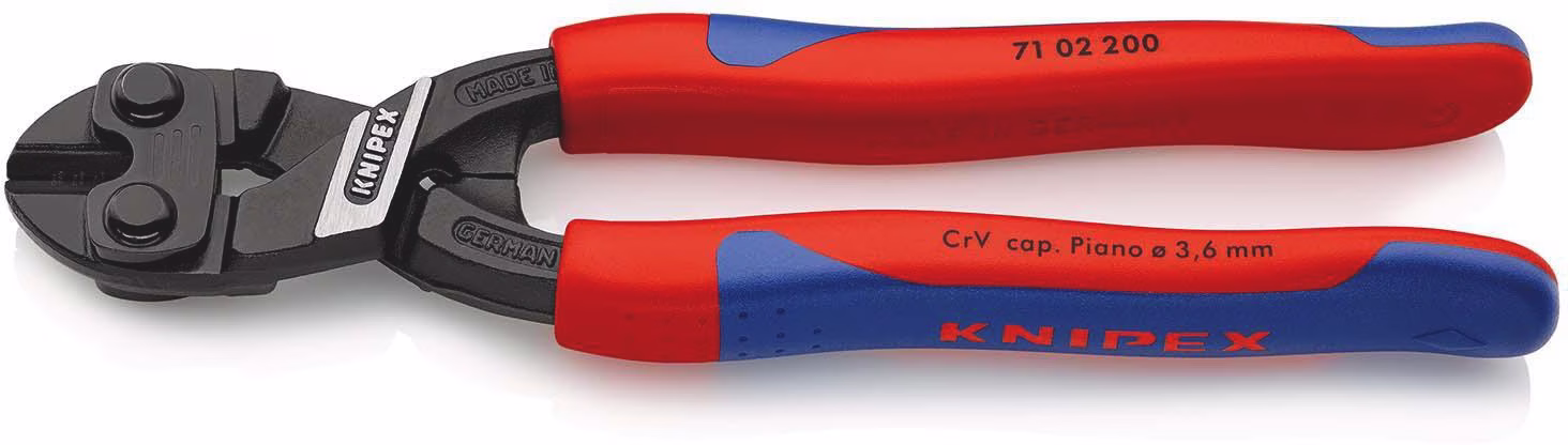 Kompaktbolzenschneider CoBolt Länge 200 mm Mehrkomponenten-Hüllen weich 6 mm mittel 5,2 mm hart 4 mm KNIPEX