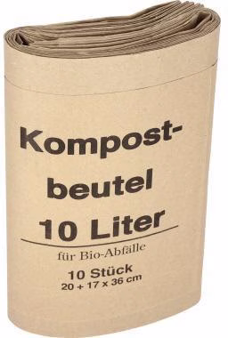 Müllsack 20+16x36cm Papier braun 10 St./Pack.