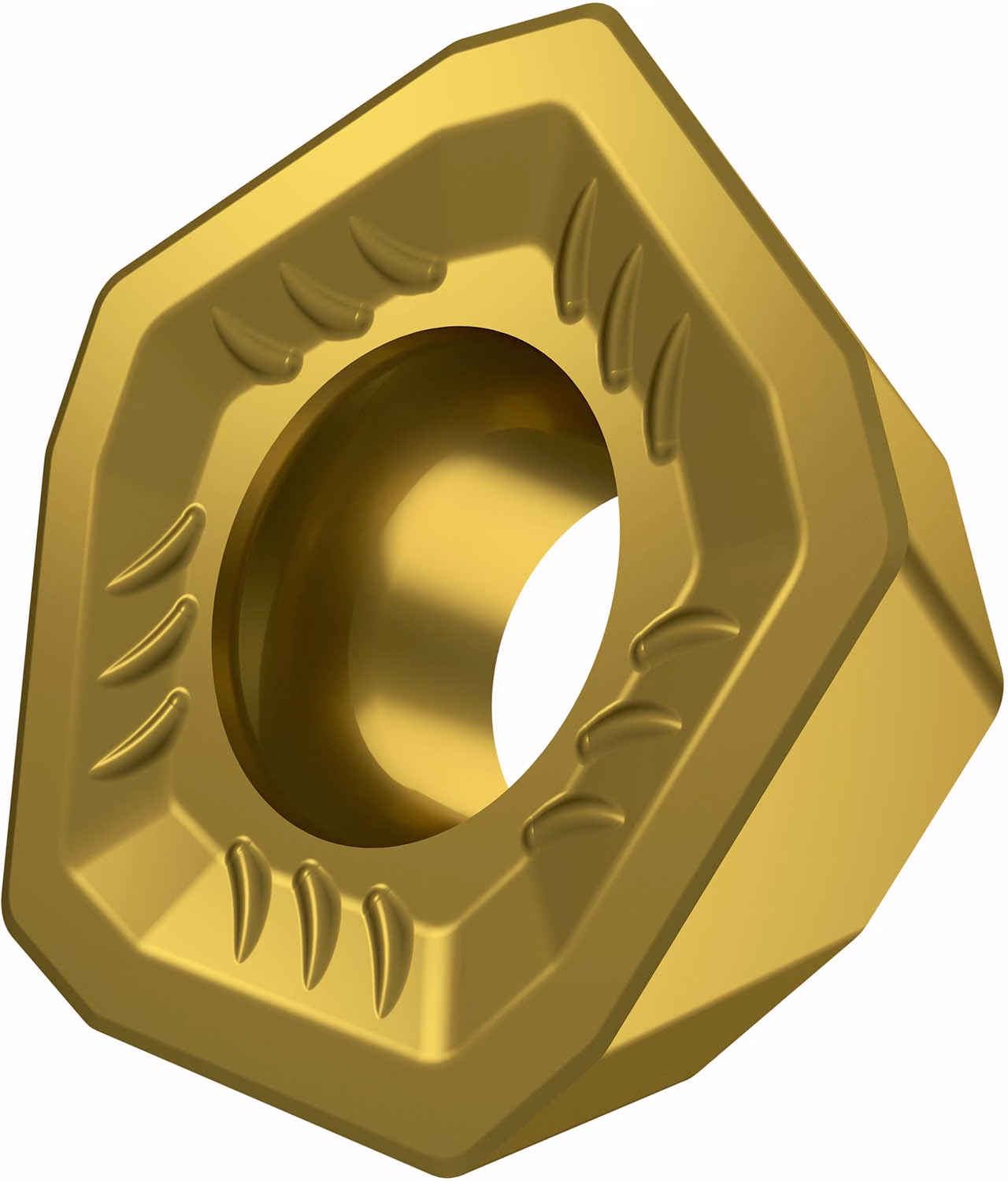 Fräswendeschneidplatte ISO PDMX 0905ZESR-R:M8330 D.5,5mm PVD beschichtet Gold