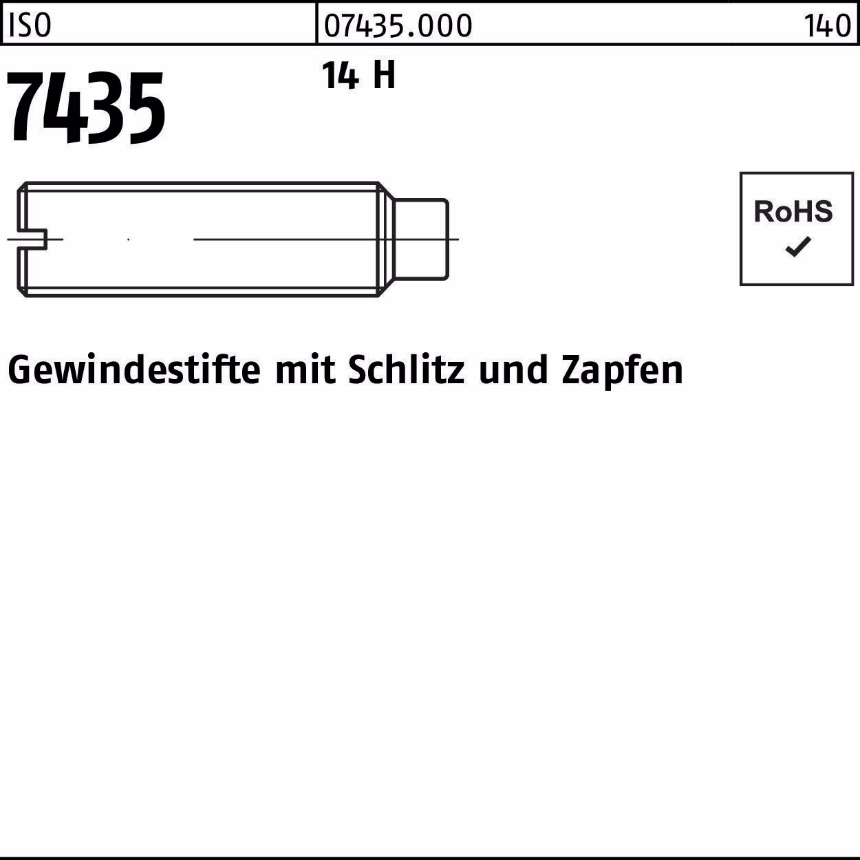 Gewindestift ISO 7435 14H