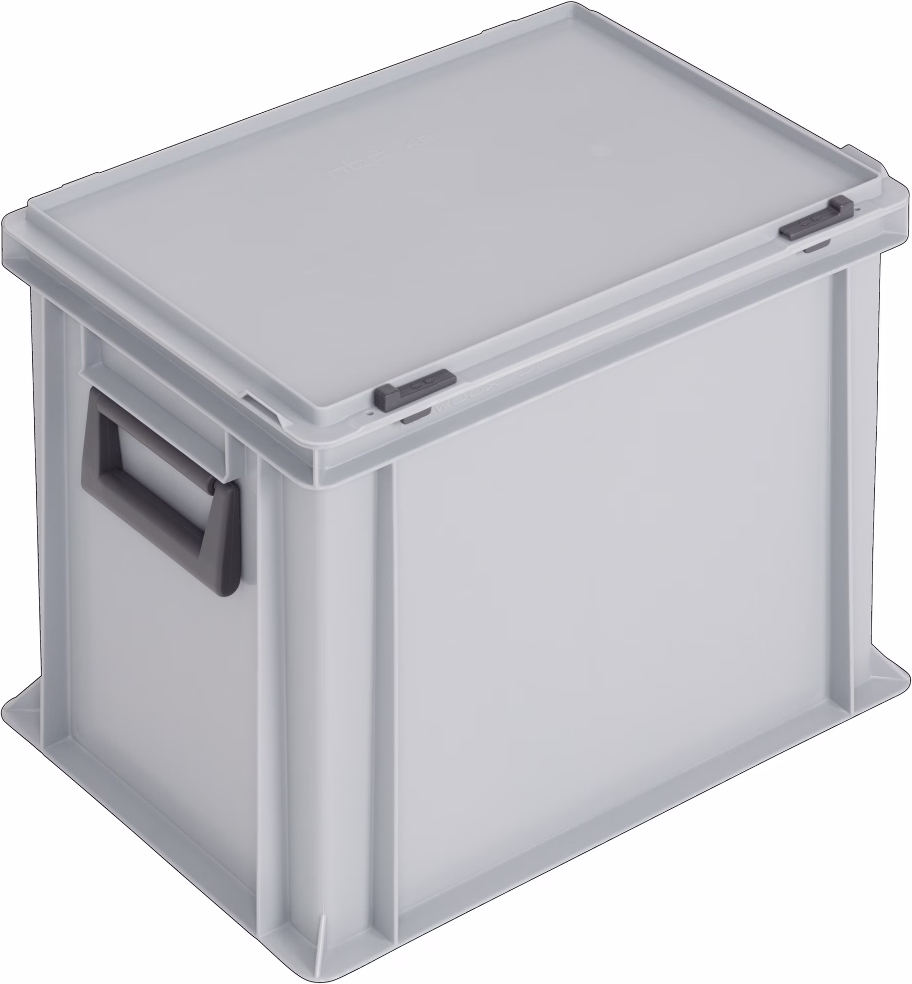 Ku.-Koffer L400xB300xH333mm PP 2 Griffe Schiebeverschluss grau 31l
