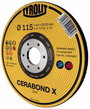 Schruppscheibe CERABOND X D178xS7mm K.24 gekr.INOX/Stahl Bohr.22,23mm
