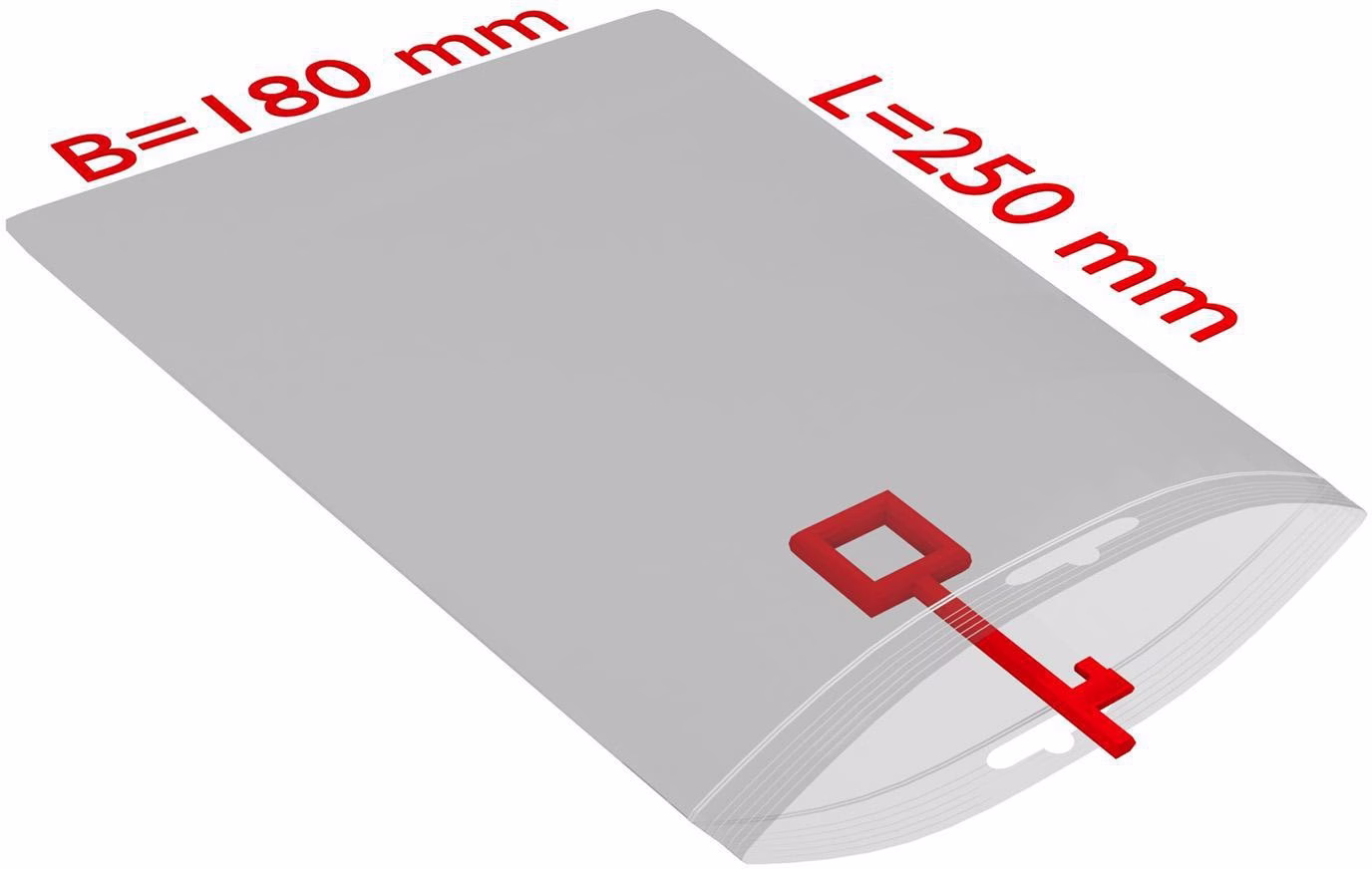 Druckverschlussbeutel m.Eurolochung Maße S.50µ PE transparent