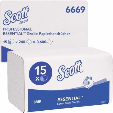 Papierhandtuch XTRA 6669 Interfold 1-lg. ws 15x240 St./Pack.