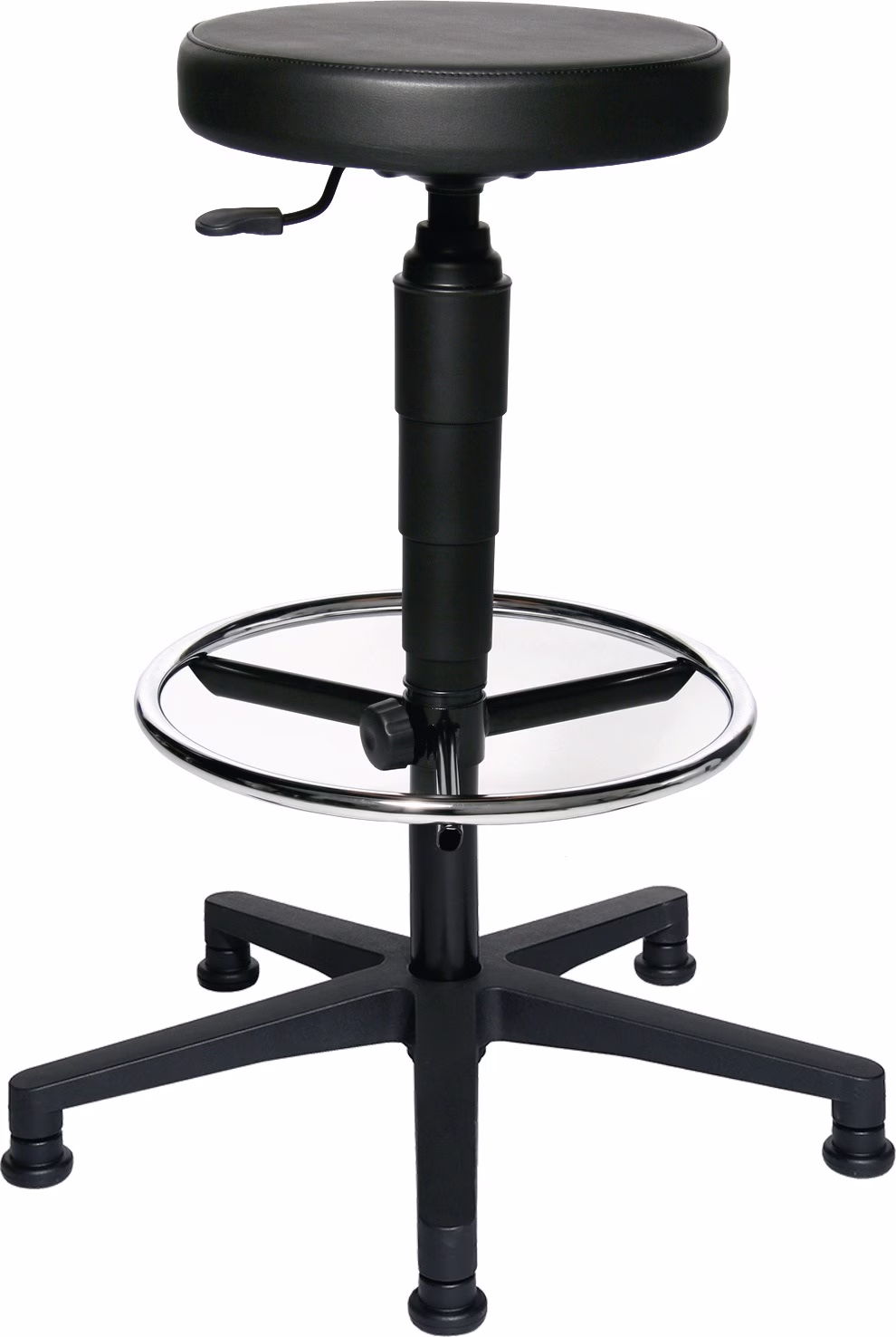 Drehhocker m.Gleiter Kunstlederpolster schwarz Sitz-H.580-840mm