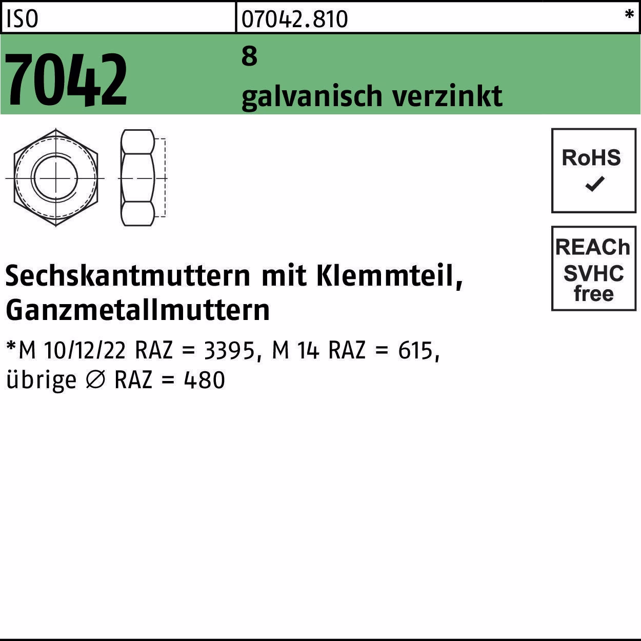 Sechskantmutter ISO 7042