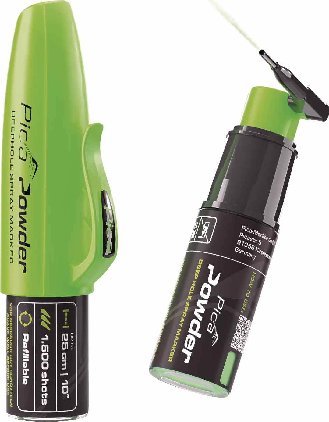Spray-Marker Powder DeepHole grün-fluoreszierend Inh.20g f.tiefe Bohrlöcher