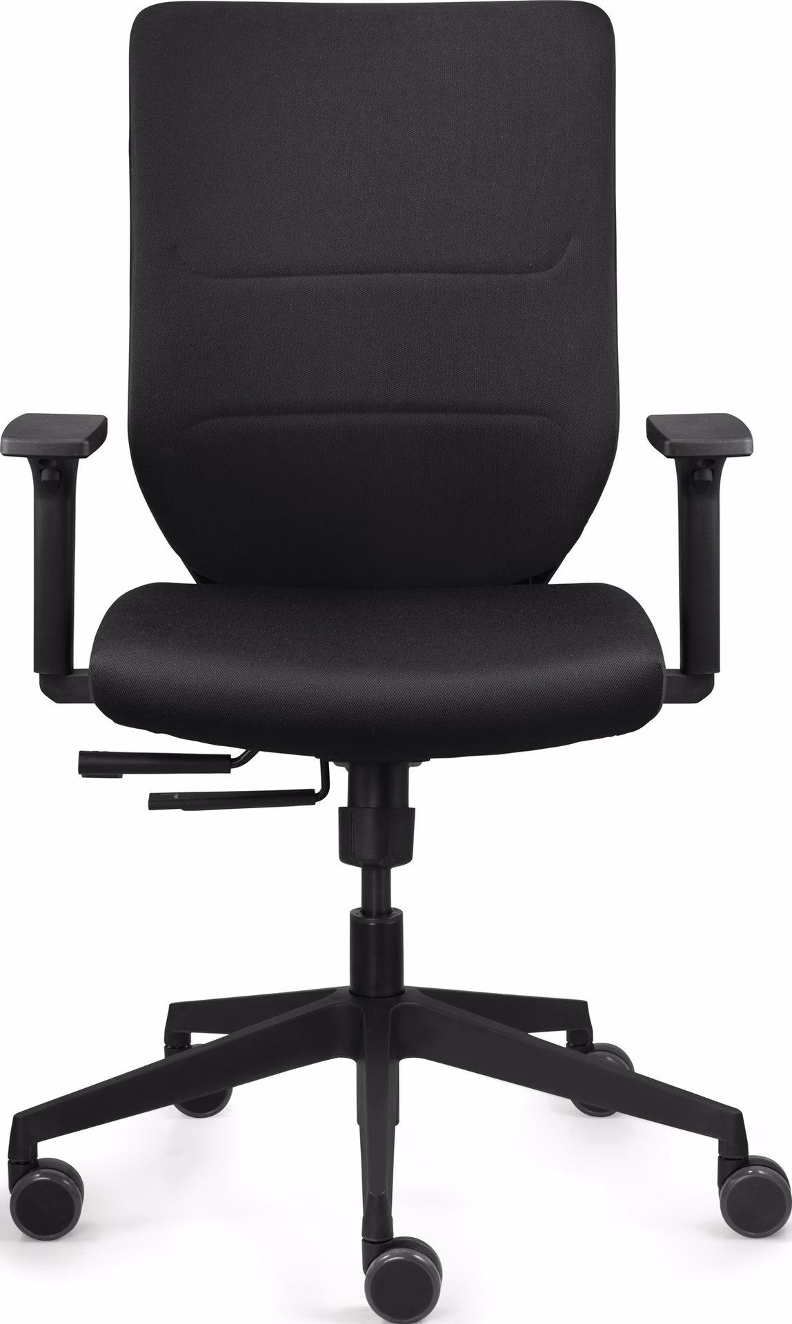 Bürodrehstuhl Comfort Armlehnen,verst.schwarz 410-520mm,Tragf.110kg Synchront.
