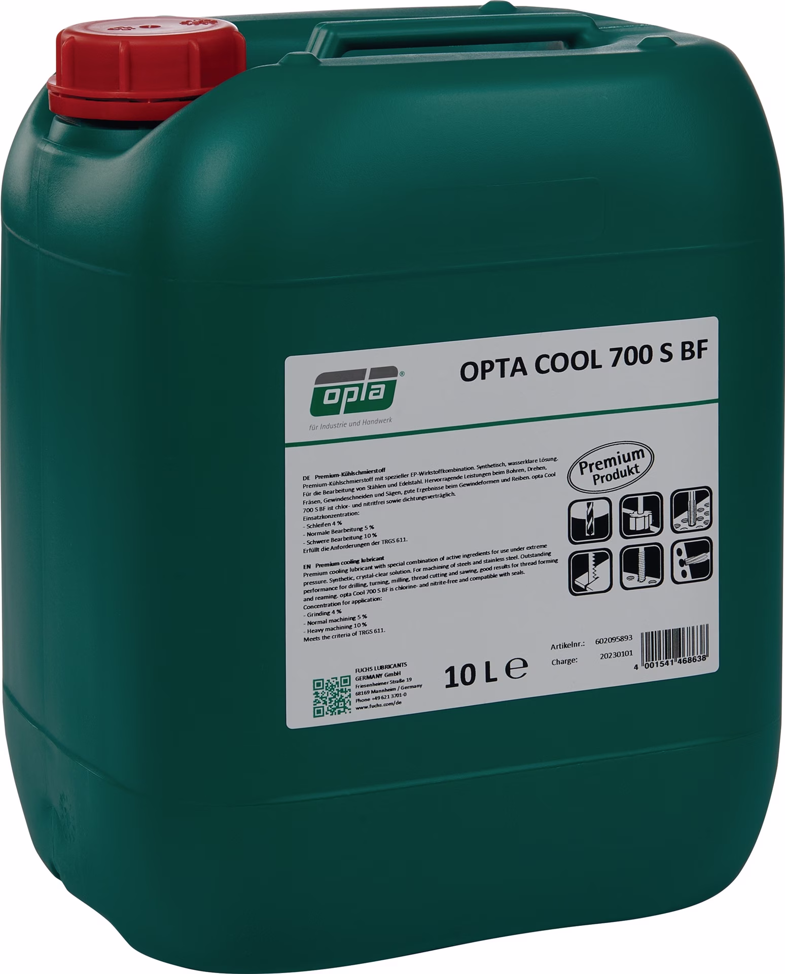 Premium Kühlschmierstoff Cool 700S BF wassermischbar Kanister