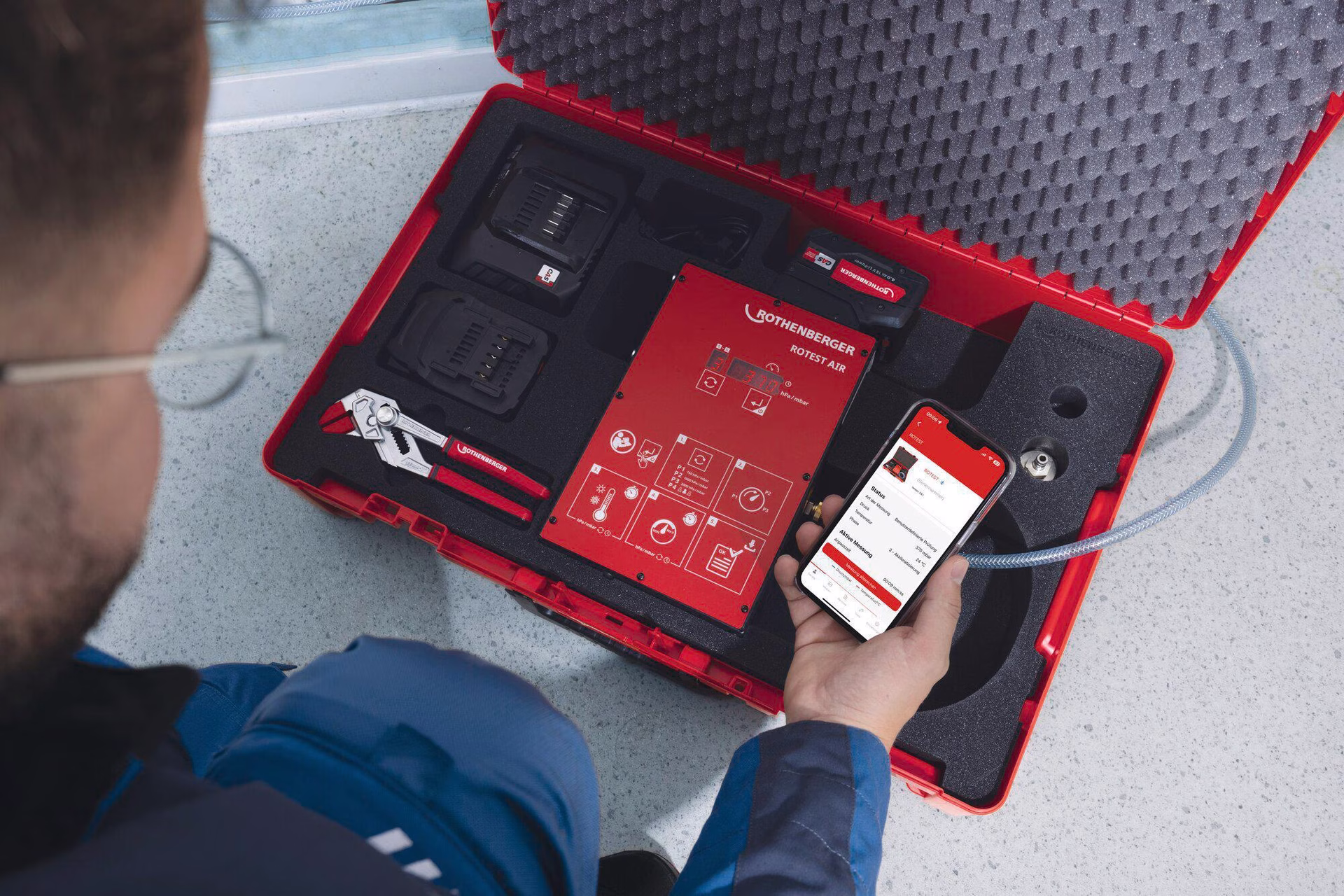 Prüfkompressor ROTEST AIR Arbeitsber.0,15-3bar